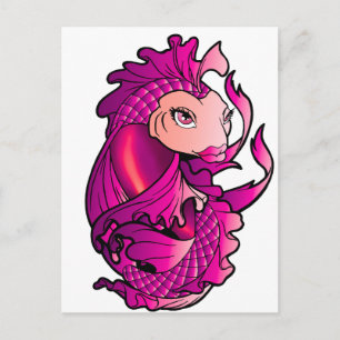 Pink koi postcard