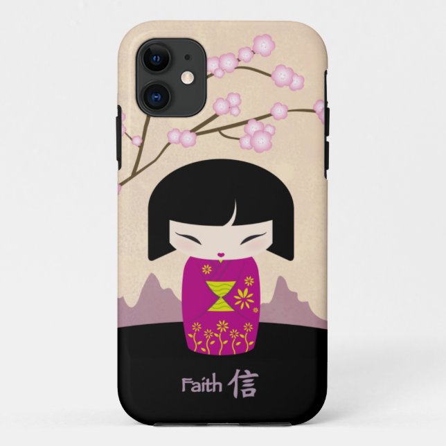 Pink kokeshi - faith Case-Mate iPhone case (Back)