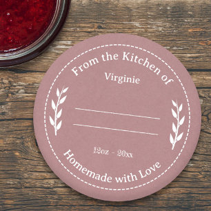 Pink Kraft & Rustic Made with Love Label Sticker