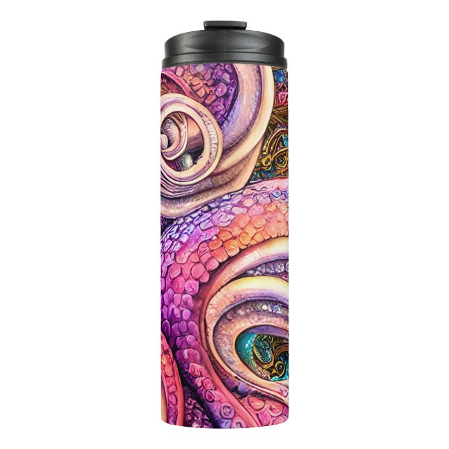 Pink Kraken Tentacles Octopus Thermal Tumbler (Front)