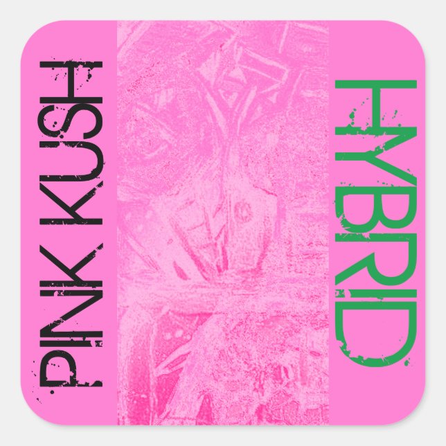 PINK KUSH HYBRID SQUARE STICKER (Front)