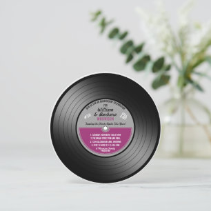 Pink Label Vinyl Record Anniversary Party Invitation