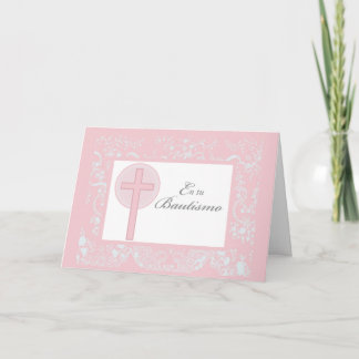 Pink Lace Baptism, Spanish Card