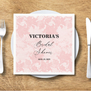 Pink Lace Bridal Shower Napkin