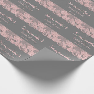 Pink Lace Bridal Shower  Wrapping Paper