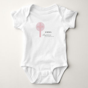 Pink Lace Girl Baptism Personalised Baby Bodysuit
