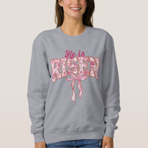 Pink Lace He Is Risen Sweatshirt