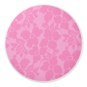 Pink Lace Lacy Floral Lingerie Drawer Dresser Ceramic Knob