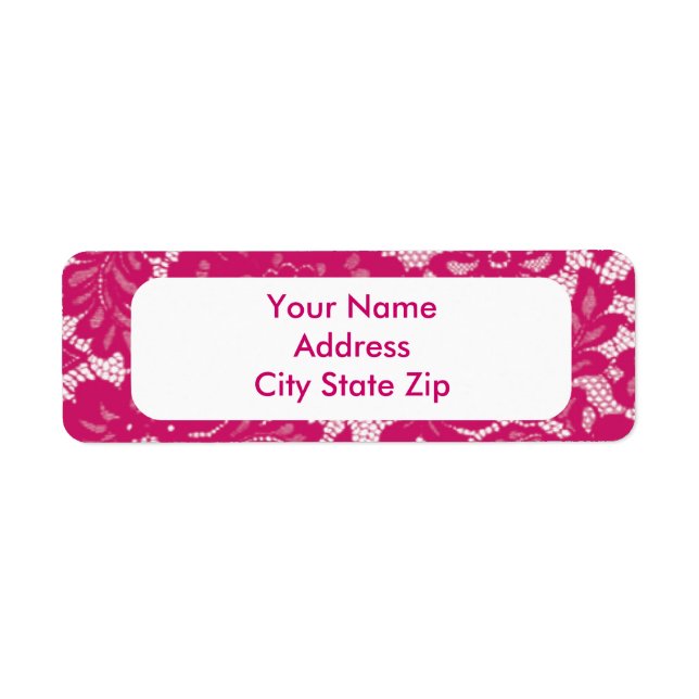 Pink Lace Return Address Label (Front)
