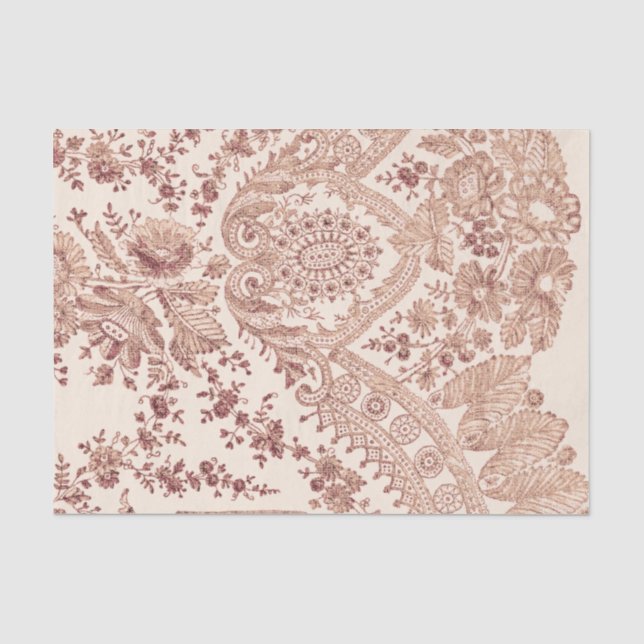 Pink Lace Roses Tissue Paper (Front)