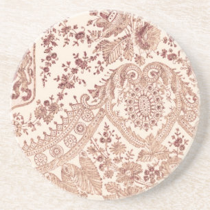 Pink Lace With Roses Coaster