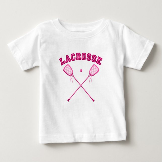 Pink Lacrosse Logo Baby T-Shirt (Front)