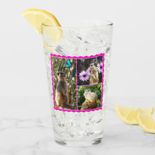 Pink Lacy Meerkat Collarge, Glass