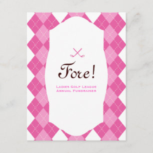 Pink Ladies Golf Party Argyle Invitation
