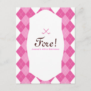 Pink Ladies Golf Party Argyle Invitation