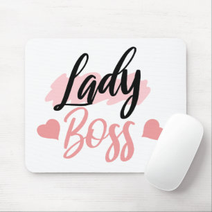 Pink lady boss wording  mouse pad