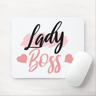 Pink lady boss wording  mouse pad