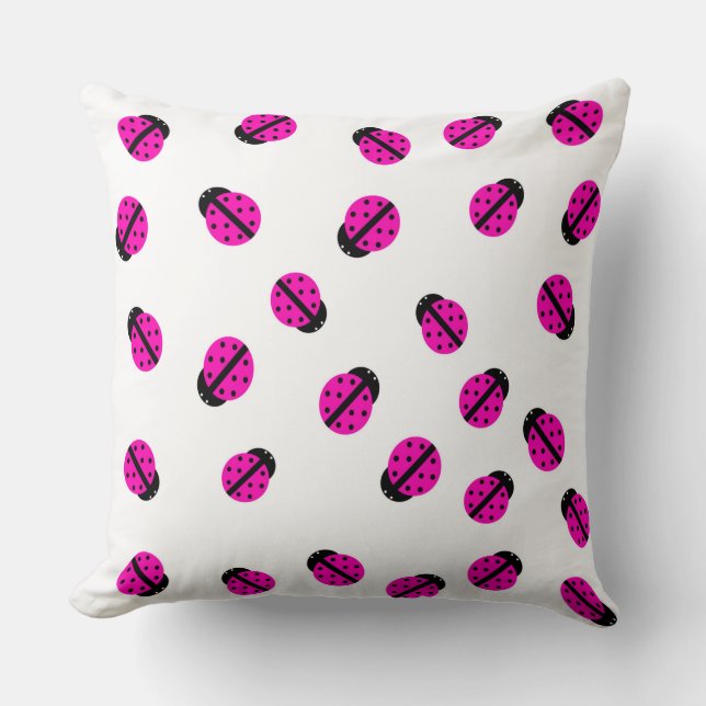 Pink Lady Bug Pillow (Front)