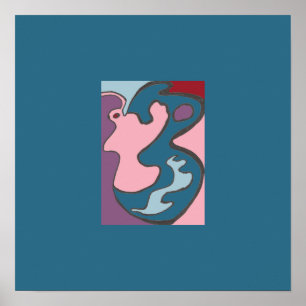 Pink Lady Flutterfly Mini Print w/ double border