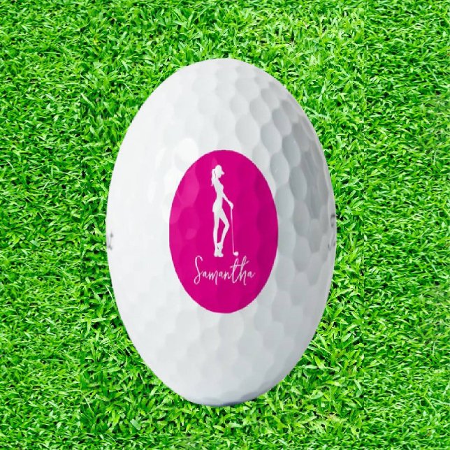 Pink Lady Monogram  Golf Balls (Teeing Off with Timeless Elegance!)