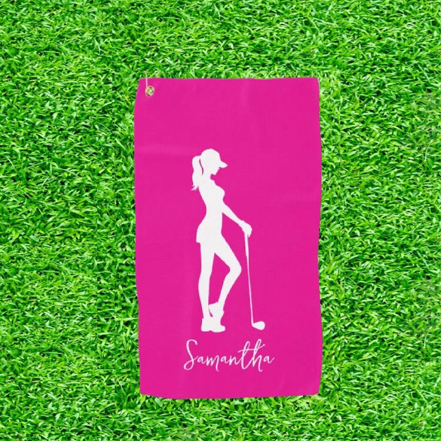 Pink Lady Monogram  Golf Towel (Swing with Sophistication!)