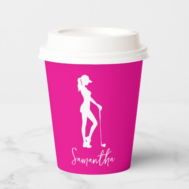 Pink Lady Monogram  Paper Cups (Front)