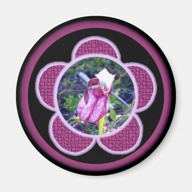 Pink Lady Slipper 2 Magnet (Front)