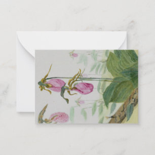 Pink Lady Slipper Flat Notecard 