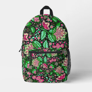 Pink Lady Slipper Flower NH State Wildflower Printed Backpack