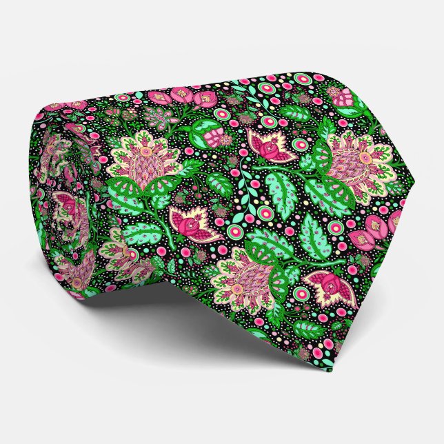 Pink Lady Slipper Flower NH State Wildflower Tie (Rolled)