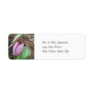 Pink Lady Slipper Return Address Label