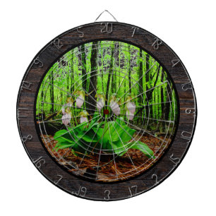 Pink Lady Slipper wild Orchid Dartboard