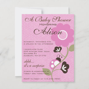 Pink Ladybug Baby Shower Invite