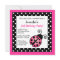 Pink Ladybug Birthday - Black and White Polka Dots