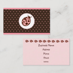 Pink Ladybug Business Cards