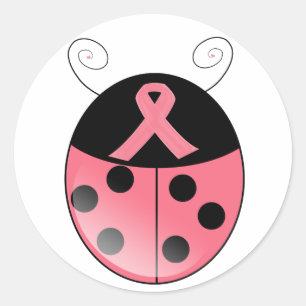 Pink Ladybug Classic Round Sticker