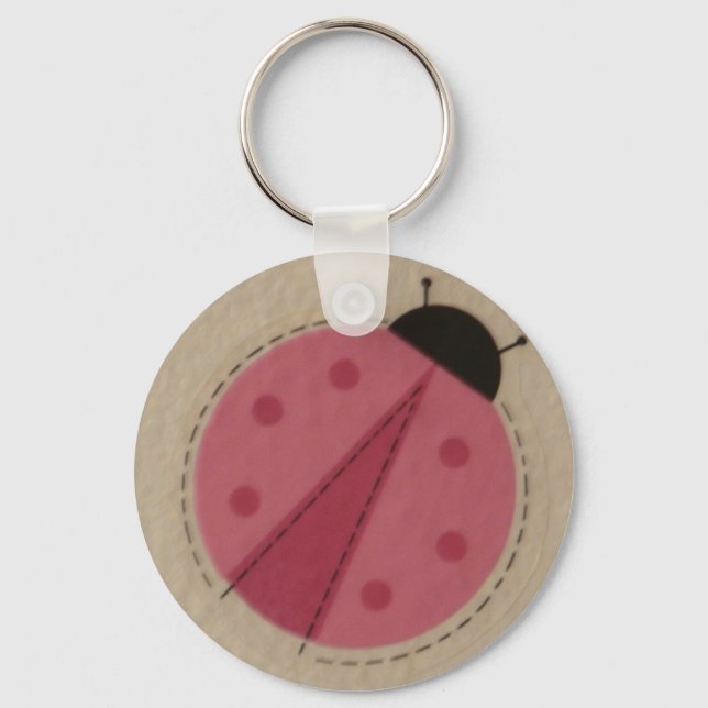 pink ladybug key ring (Front)