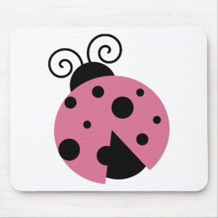 Pink Ladybug Mouse Pad