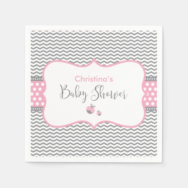 Pink Ladybug Napkin (Front)