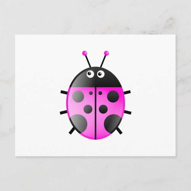 Pink Ladybug Postcard (Front)