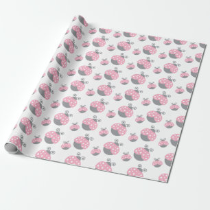Pink Ladybug Wrapping Paper