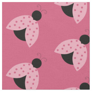 Pink Ladybugs Fabric