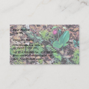 Pink lady's slipper business card