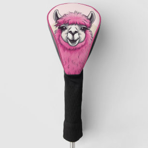 Pink Lama Happy Birthday Card Golf Head Cover