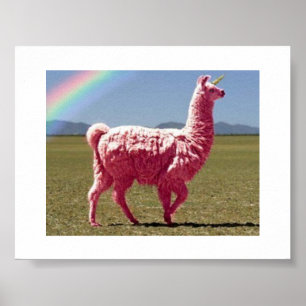 Pink Lama-Unicorn Poster