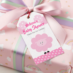Pink Lamb Girl Baby Shower Cute Kawaii Modern Gift Tags