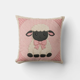 Pink Lamb Quilt Cushion