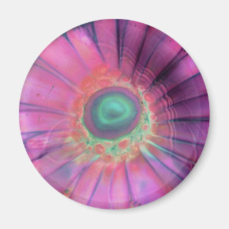 Pink Lampwork Glass Daisy Blank Trippy Magnet