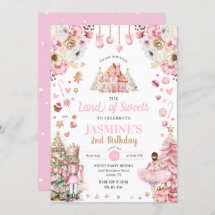 Pink Land of Sweets Sugar Plum Fairy Nutcracker Invitation