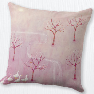 Pink Landscape Art Cushion